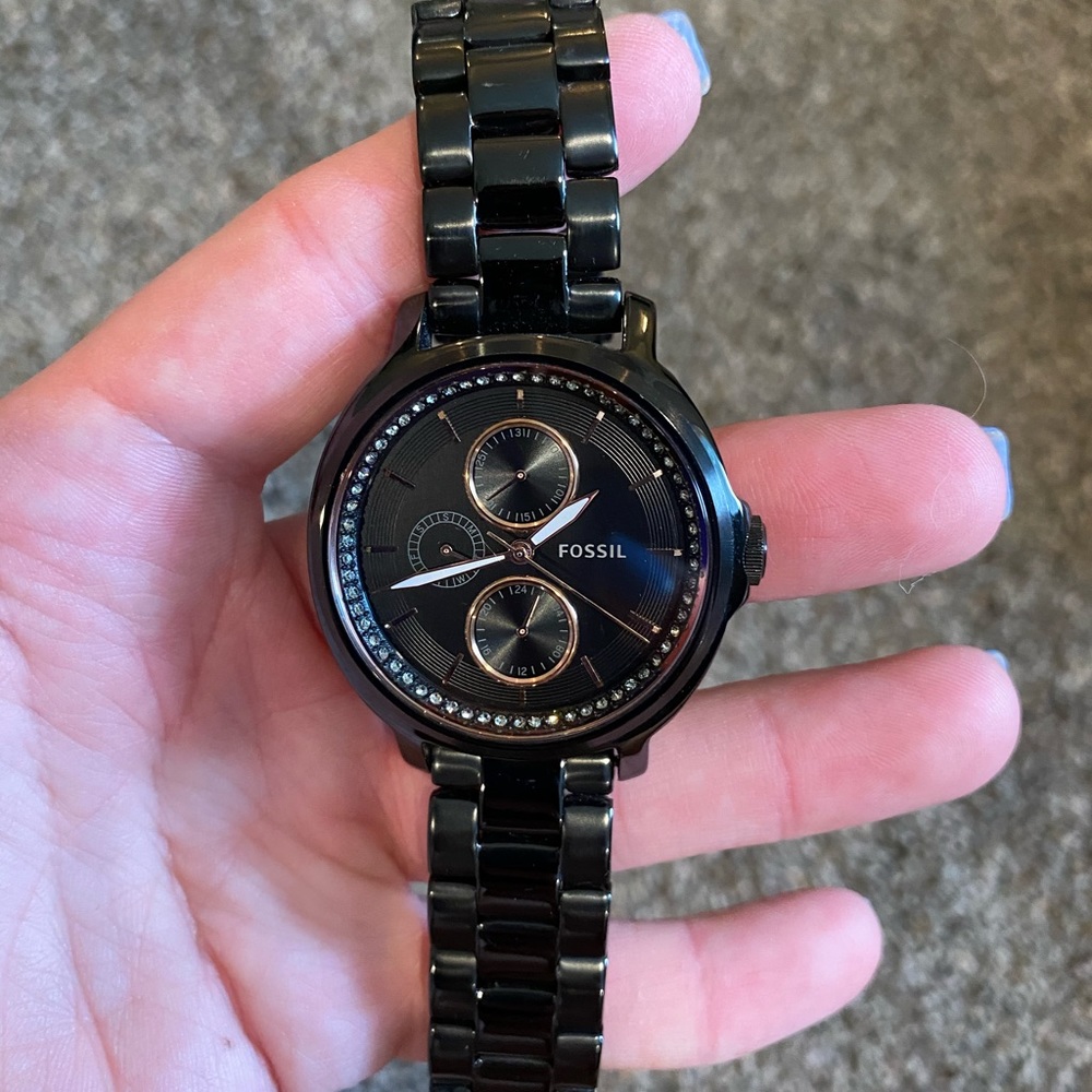 Black Fossil watch